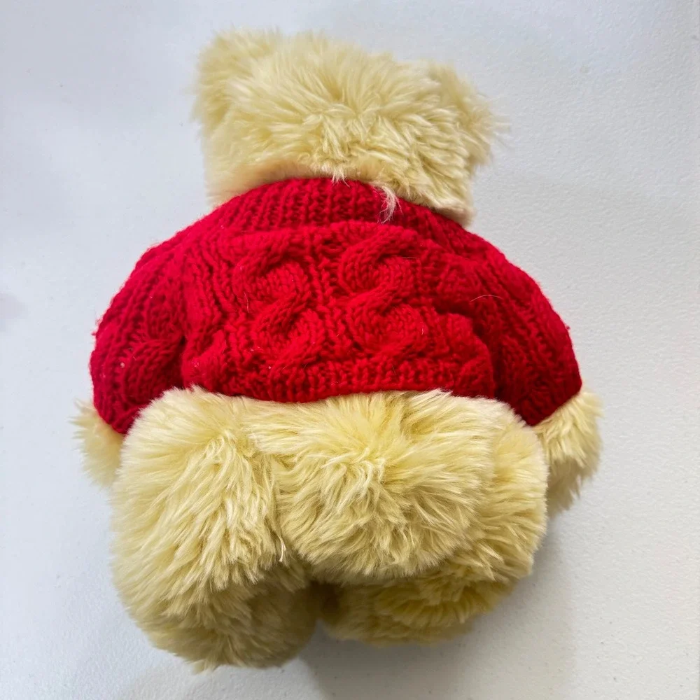 Giorgio Beverly Hills 2001 Collector Bear Red Cable Knit Sweater Teddy Plush Toy
